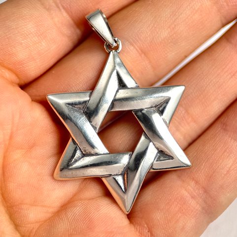 DAVID'S STAR, LARGE PENDANT STERLING SILVER