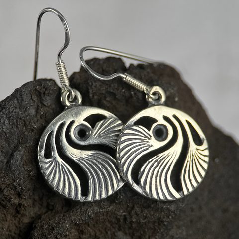 SHELLS, PRAGUE ART NOUVEAU, EARRINGS SILVER 925