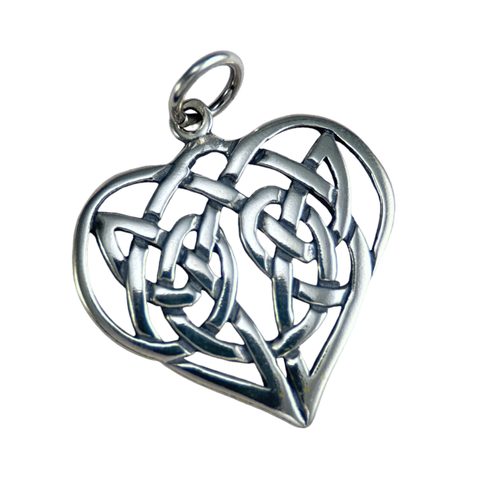 CELTIC HEART PENDANT, SILVER