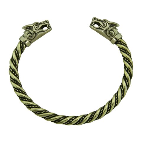 FENRIR, VIKING WOLF BRACELET, BRASS
