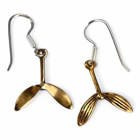 DRUID MISTLETOE, EARRINGS, BRONZE