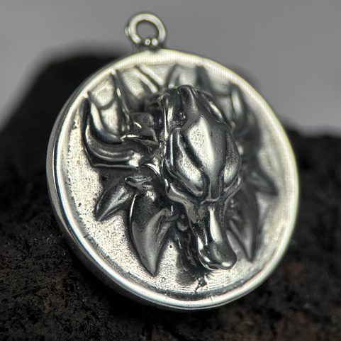 PENDENTIF LOUP SLAVE , ARGENT STERLING