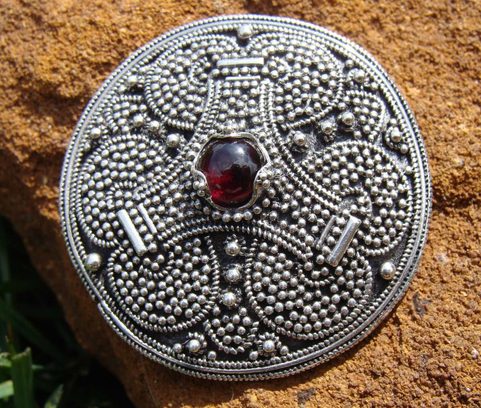 GARNET PENDANT, RUSSIA, SILVER 925, 13 G