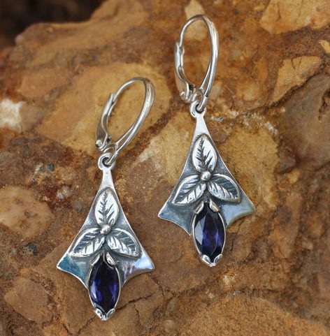 SHAMROCK, EARRINGS, SILVER, IJOLIT