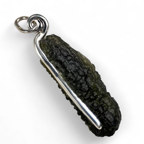 COSMA, MOLDAVITE PENDENTIF, ARGENT 925/1000