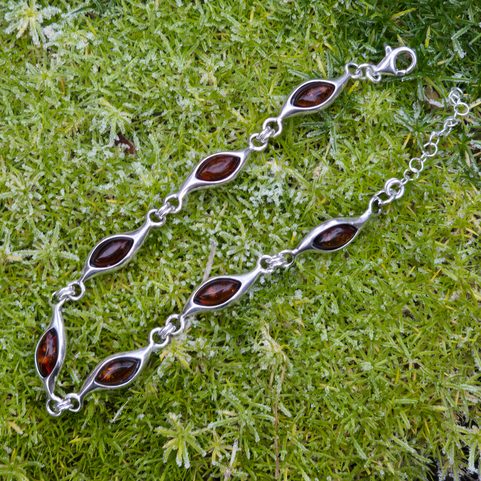 BALTICA, LUXURY SILVER AND AMBER BRACELET