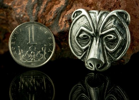 URSUS, BEAR PENDANT, STERLING SILVER