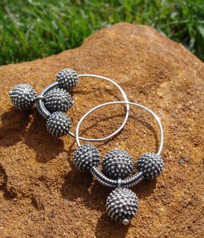 EARRINGS, GREAT MORAVIAN EMPIRE, SILVER 925, 13 G