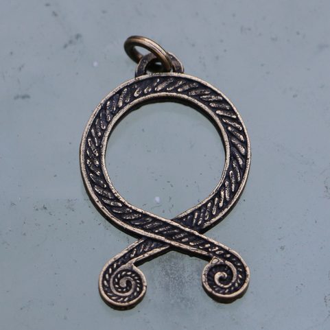 TROLL CROSS VIKING PENDENTIF, ZINC LAITON ANTIQUE