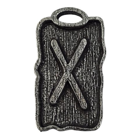 GEBO - AMULETTE DES RUNES ZINC ARGENT ANTIQUE