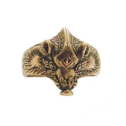 VIKING BOAR WITH TIWAZ RUNE, BRONZE RING