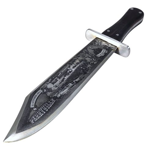AMERICAN BOWIE KNIFE, PERRYVILLE, ETCHED