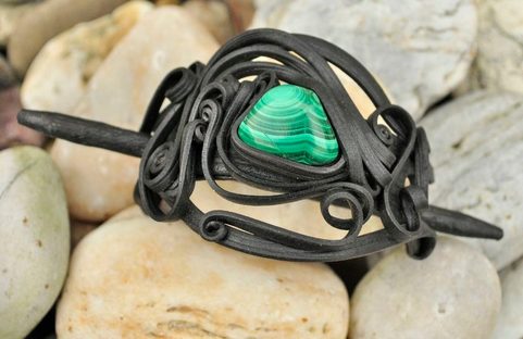 MALACHITE - BROCHE À CHEVEUX