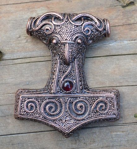 MÚSPELLHEIM, MARTEAU DE THOR, SUÈDE, ÉTAIN, GRENAT