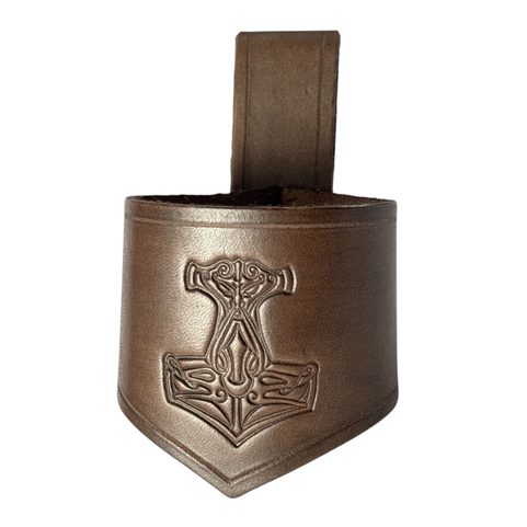 MARTEAU DE THOR - PORTE-CORNE À BOIRE EN CUIR, MARRON