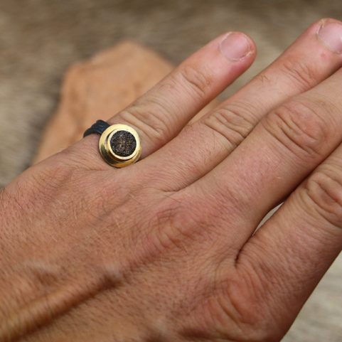 LEVONA SILVER MOLDAVITE RING