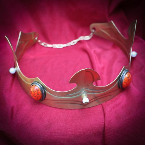 CAROLUS, NOBLE MEDIEVAL BRASS CROWN, RED