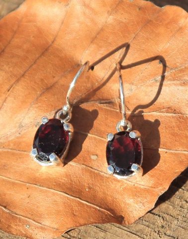 GARNET - BOUCLES D'OREILLES, ARGENT