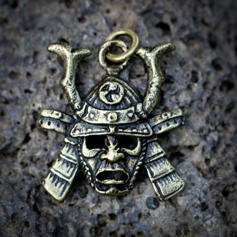 SAMURAI PENDANT, ZINC, ANTIQUE BRASS