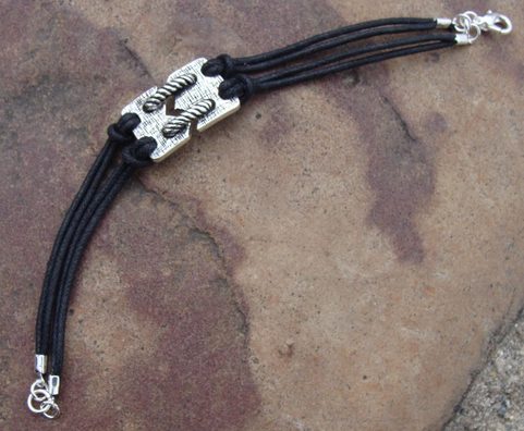 BRACELET, METAL AND LEATHER