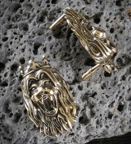 LION'S HEAD, BELT CONCHO, BRONZE