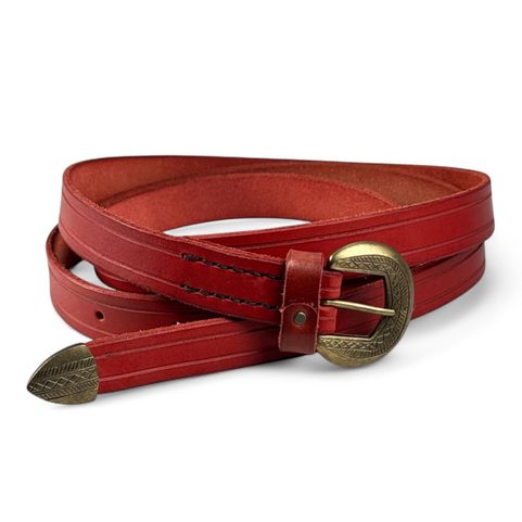 LUCIUS, MEDIEVAL LEATHER BELT, RED