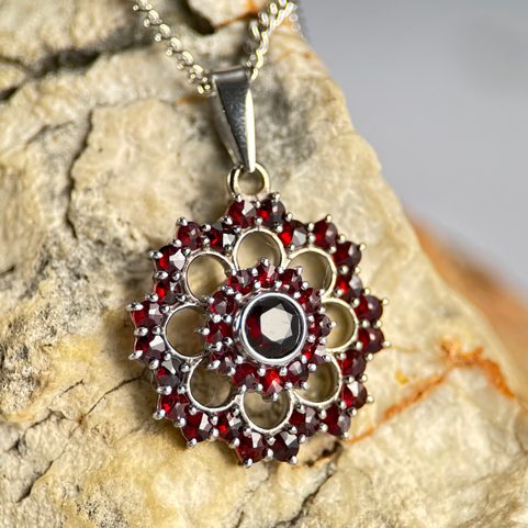 GRETA, GRENAT, BIJOUX TCHÈQUE, ARGENT