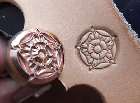MEDIEVAL ROSE, LEATHER STAMP