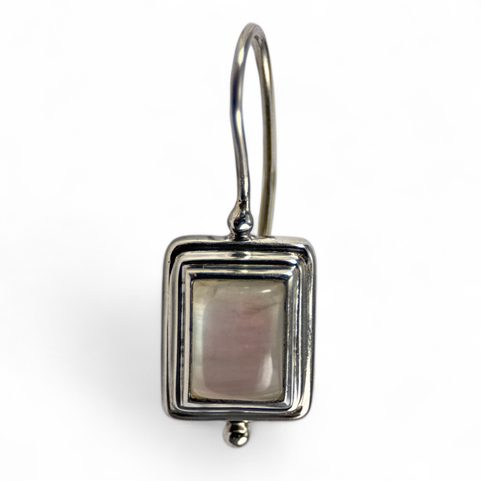 QUATRO, SILVER EARRINGS, RAINBOW MOONSTONE, AG 925/1000