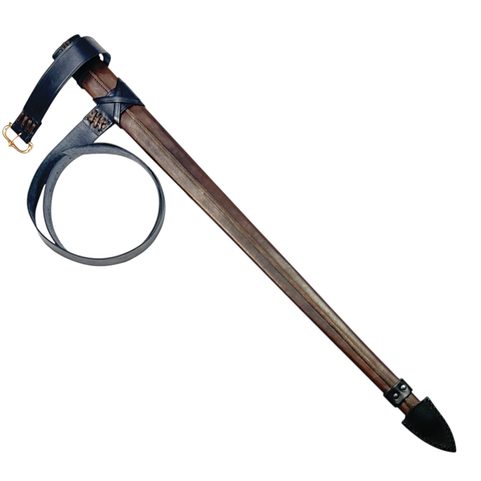 FOURREAU EN CUIR POUR ÉPÉE MÉDIÉVALE BÂTARDE, UNE MAIN ET DEMIE