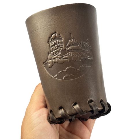 LEATHER CUP FOR DICE BROWN