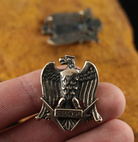AQUILA, RÖMISCHER ADLER SPQR, BRONZE, GÜRTEL NIETE