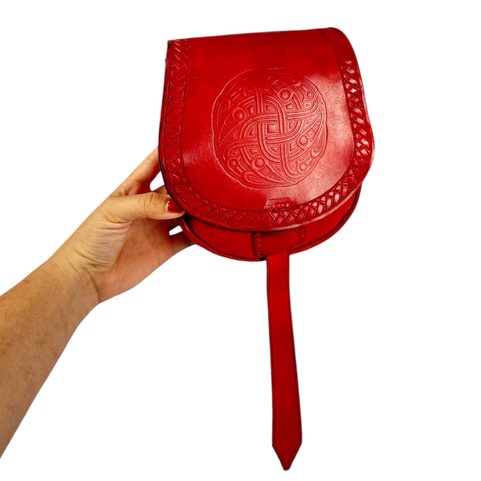 VENDEL, VIKING LEATHER BAG, RED