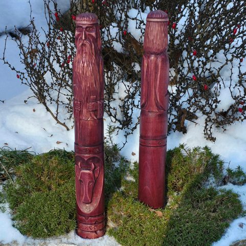 VELES, SLAVIC GOD OF THE FOREST, CARVED STATUE