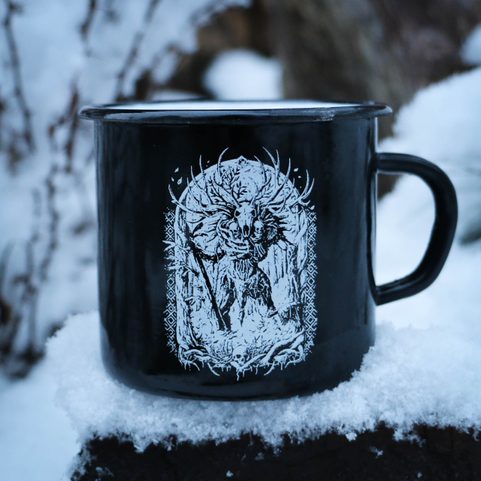 LESHY SLAVIC FOREST SPIRIT ENAMEL MUG