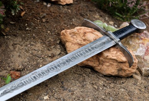 ULTIMA RATIO REGUM ETCHED SINGLE HANDED SWORD FULL TANG