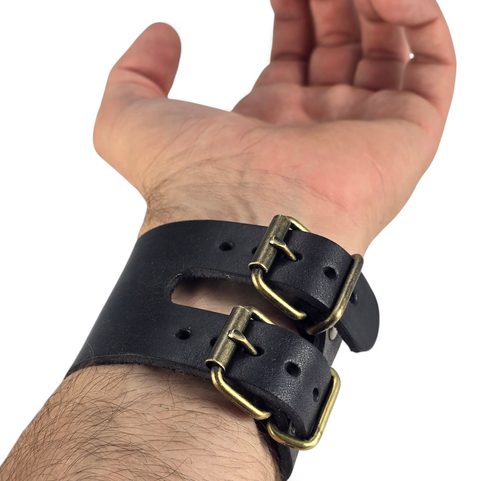BOHEMIA, LEATHER BRACELET WITH CZECH LION, BLACK