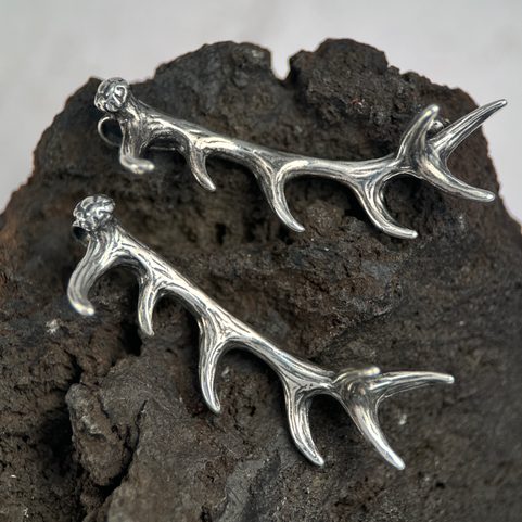 DEER ANTLER, PENDANT, STERLING SILVER