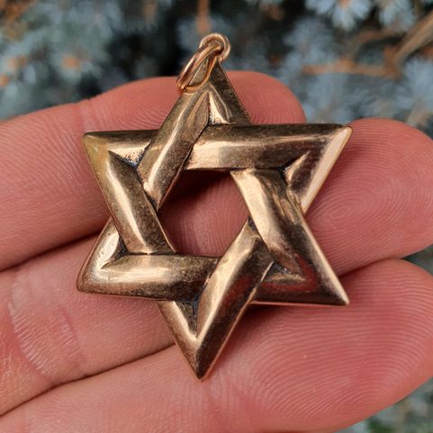 DAVID'S STAR, AMULET, BRONZE