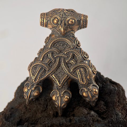 CORBEAU THOR'S HAMMER, HEDEBY, HAITHABU, RÉPLIQUE, BRONZE