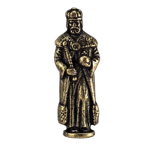 KING, FIGURE, ZINC, OLD BRASS