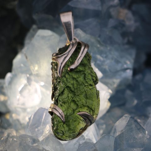 LIBRA MOLDAVITE, SILVER PENDANT AG 925