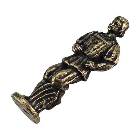 PEASANT, FIGURINE, ZINC, ANT. BRASS