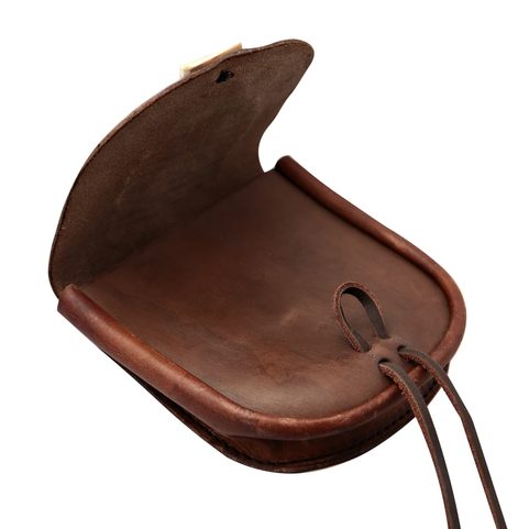 WOLF, LEATHER BAG, BROWN