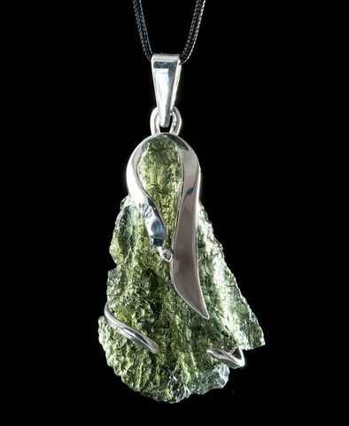 FORTUNA - MOLDAVITE, STERLING SILVER PENDANT