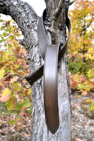 LEATHER BELT WITH IRON FORGED BUCKLE
