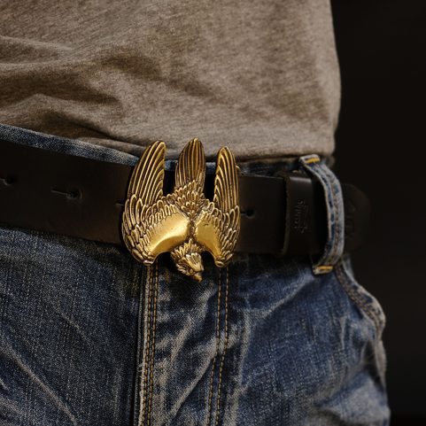 GÜRTELSCHNALLE, FALKE, MESSING