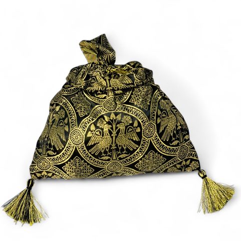 MEDIEVAL LADIES' BAG, 15TH CENTURY, BROCADE, FALCONS