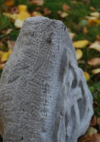 TRIQUETRA STONE RELIEF FROM SANDSTONE, MENHIR