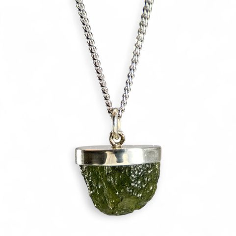 NEBULA, MOLDAVITE, PENDENTIF, ARGENT 925/1000
